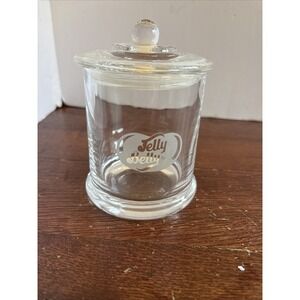 Jelly Belly Glass Apothecary Style Candy Jar Etched with Logo & Secure Lid 5.5"‎